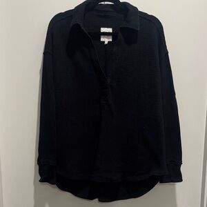 Aerie Black Waffle Shirt